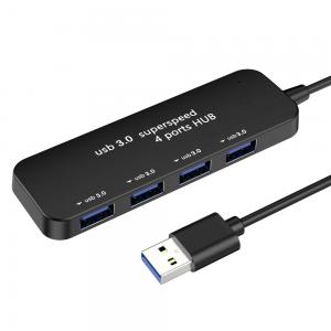 Ultra Thin 4 Port 3.0 USB HUBs For Computer High Speed Indicator 24AWG 70g