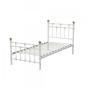 Eco Friendly Anti Tilt White Iron Single Bed Save Space For Hostel