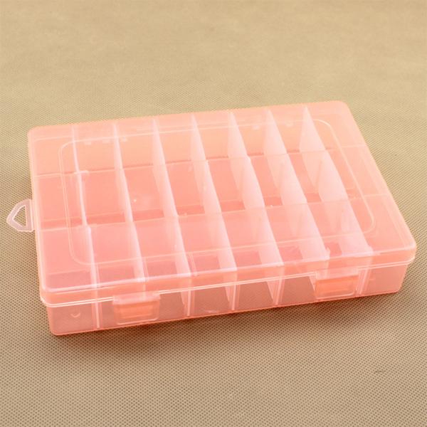 19x13x3.6cm Material de PP organizador de divisores extraíble Cuadro para caja de almacenamiento de plástico de 24 cuadrículas Organización fácil