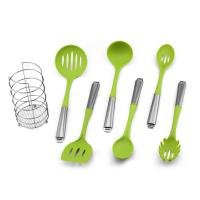 Oilproof Odorless Silicone Kitchen Tool Set , Heatproof Silicone Cooking Spoon Set