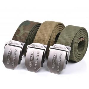 Metal Buckle Fabric Web Belt 3.8cm Canvas Waist Strap Belt 100cm Length