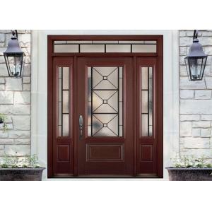 Simple Single Solid Oak Front Doors With Glass , Main Wooden Door Designs For Home