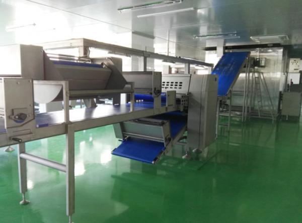 Auto Freezing Croissant Production Line with 8 Nozzles Depositor For Filled