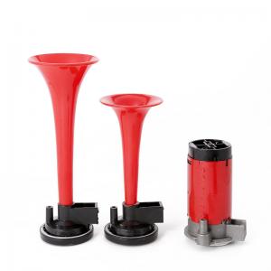 New Refit Car Horn Air Horn Red Truck Trumpet With Compressor Universal Waterproof Vehical Horn 12/24V 115db Wholesale