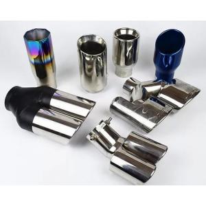 Blue Burned 1.2mm Dual Pipe Exhaust Tips 2.5 Inch Inlet 4 Inch Outlet Exhaust Tip