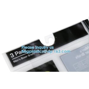 bolso de empaquetado del paño de la suspensión biodegradable de la ropa interior con el botón a presión, portatraje respetuoso del medio ambiente del gancho