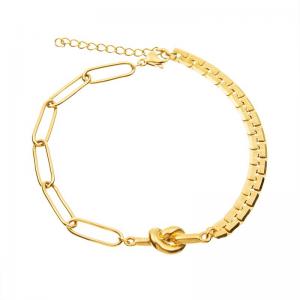 China 14K Gold Plated Knot Charm Wristband Adjustable Chain Bracelet For Girl supplier