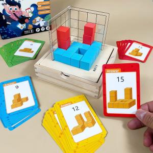 China Student Three-view Teaching Aids Grid Observer square Building Block Geometric Graphics Space Thinking Puzzle Training wholesale