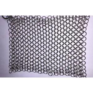 China 304 316 Stainless Steel Chainmail Cast Iron Scrubber 7 / 8 Inch For Kitchen supplier