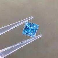 China 3 Carat Non Fluorescent Blue Princess Cut Diamond Lab Grown HPHT on sale