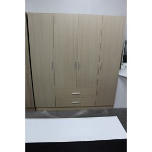 China Eco Friendly Wood Clothes Storage Cabinets , Gray High Gloss Sliding Wardrobe supplier