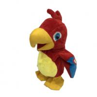 China 18cm 7.09in Red Parrot Recording Plush Toy Singing Laughing Walking on sale