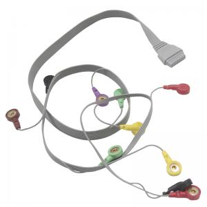 Edan SE-2003 SE-2012 Holter ECG Cable Patient Cable 10 Lead IEC Snap Electrode Leads