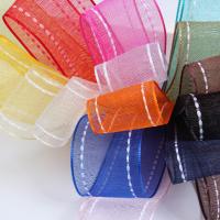 China 25mm|38mm Stitched Edge Polyester Organza Ribbon for Flower Gift Packing on sale