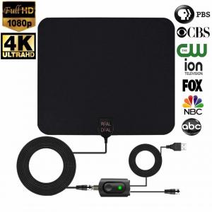 China Ultra Thin HDTV Antenna Indoor Support 1080P/4K TV 50-75 Miles Range with Amplifier supplier