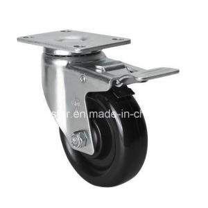 5024-65 Zinc Plated 4" Edl Medium PU Caster for Heavy Load and Industrial Applications