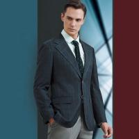 China 2022 Custom Design Textured Men's Business Suit Blazer Jacket With Navy For Autumn on sale