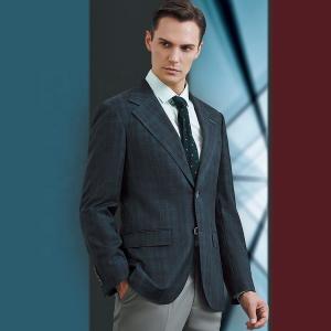 China 2022 Custom Design Textured Men's Business Suit Blazer Jacket With Navy For Autumn supplier