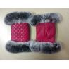 China 2018 Fashion Smooth Rex Rabbit genuine lamb Leather women fur Fingerless Gloves wholesale