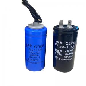 Cd60 180Uf  AC Motor Metalized Polypropylene Film Capacitor Water Pump Capacitor