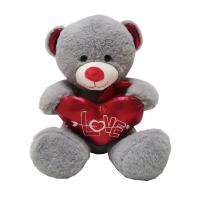 China 10.24in 26cm Valentines Day Plush Toys White Teddy Bear Holding A Heart Hypoallergenic on sale