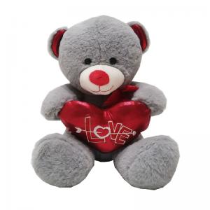 China 10.24in 26cm Valentines Day Plush Toys White Teddy Bear Holding A Heart Hypoallergenic supplier