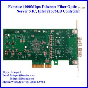 Femrice 1G Dual Port Fiber Optic Server Network Card, PCI Express x4 Network Adapter