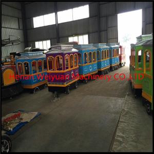 2 years warranty for 4 couches 18 seats Electric amusement park used trackless train hot sale