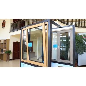 China ODM Casement Aluminum Tilt And Turn Windows Woodgrain color supplier