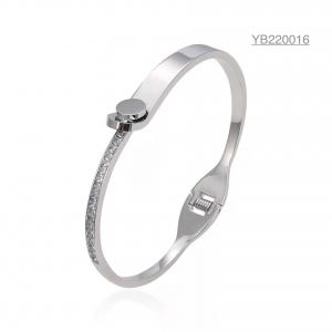 China belt buckle design diamond a bracelet silver stainless steel Nail series bangles supplier