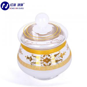 China Arabic Crystal Glass Candy Bowls Real Golden Delicate Design supplier