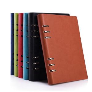 Custom Black A5 Leather Notebook Printing 96 Sheets For Promotion