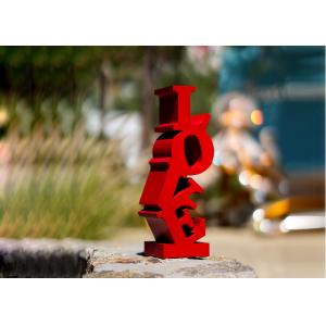 Large Landscape Decorative Red Stainless Steel LOVE Sculpture