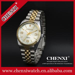 China T004C Two Tone Gold Watches Man Rhinestone Imitation Diamond Watch Stainless Steel Watch supplier