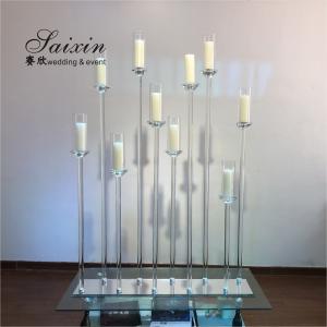 ZT-323H  wholesale 1m long base crystal candelabra wedding centerpiece