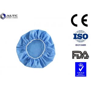 Clear Round Surgical Scrub Caps Food Industry Lightweight Blue Color 60x14cm