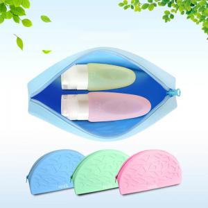 Fashion Solid Color Silicone Makeup Large Capacity Zipper Cosmetic Storage Bag Soft Silicone Wash Bag