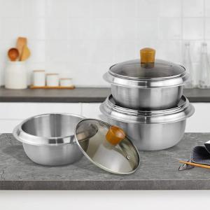 Multifunction Kitchen Cooking Food Pot 18/8 Stainless Steel Rice Pot Food Stock Pot With Glass Lid
