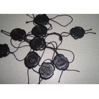 China Custom Plastic Hanging Tags Engraved Black Plastic Name Tags With Loop Lock String on sale