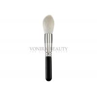China Specialist Natural Goat Hair Powder Brush , Professional Makeup Brush With Black Wood Handle on sale