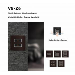 RS485 Push Button Wall Switch Aluminum Integrated Style Rose Gold Color