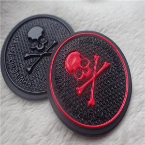 China Cool Men 's Coat Skull Logo Eye - Catching Custom TPU Patch For Fashionable Brand supplier