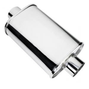 304 Stainless Muffler Mirror Polished 2.5" Inlet 3" Outlet
