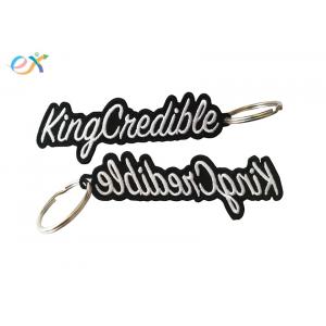 China Heat Cut Border Letter Custom Embroidered Key Tags With Metal Ring Accessory supplier