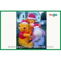 China Custom Yellow 210D Oxford Cloth Inflatable Bear Inflatable Cartoon Characters For Advertising on sale