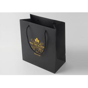 China Reusable Black Paper Boutique Shopping Bags Imprinted With Silver Stamping supplier