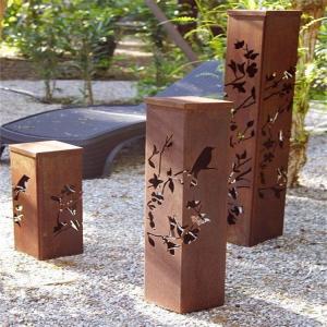 China 10W 12W Corten Steel Bollard Lights Rust Color Outdoor Decoration Lighting Fixture supplier