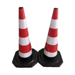 Road Traffic Safety 900mm Traffic Rubber Road Cone GQLZ-900 With Black Base
