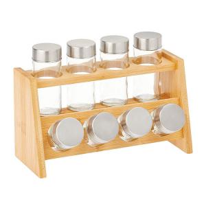 2 Tiered Bamboo Kitchen Storage Spice Holder For RVs Campers