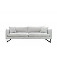China 3 seater fabric sofa metal legs superior sponge fiber filled cushions and pillows on sale